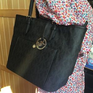 Michael Kors PVC Signature Jet Set Pocket Tote